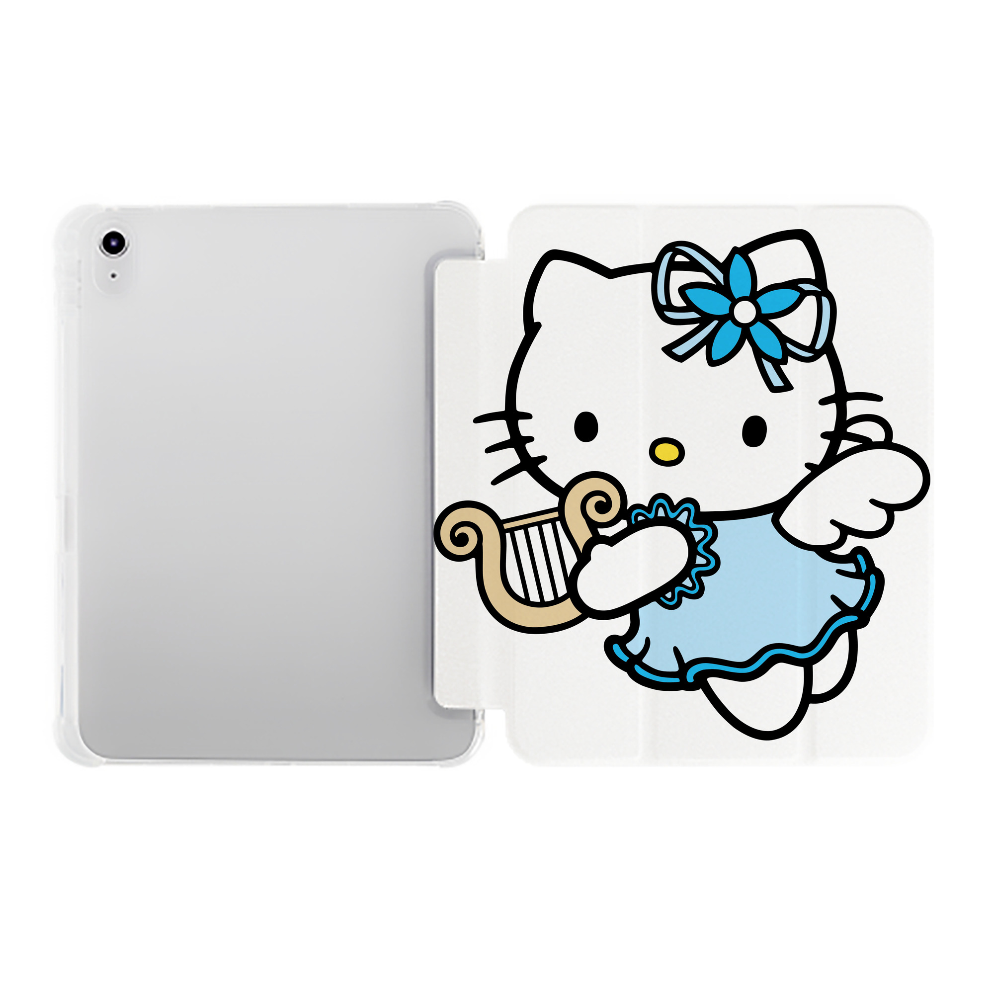 （画像用） Hello Kitty ハローキティ IPad ケース ペン収納付き 三つ折りスタンド PUレザー×シリコン 対応機種9.5/10.5/10.9インチ